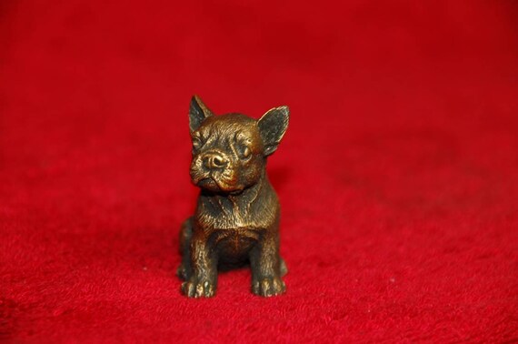 brass bulldog figurine