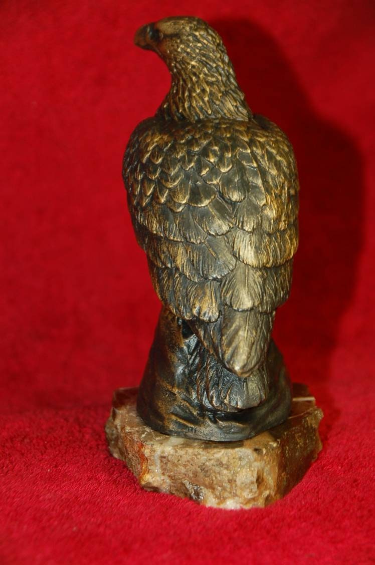 Vintage brass or bronze Eagle figurine exclusive handmade art Etsy