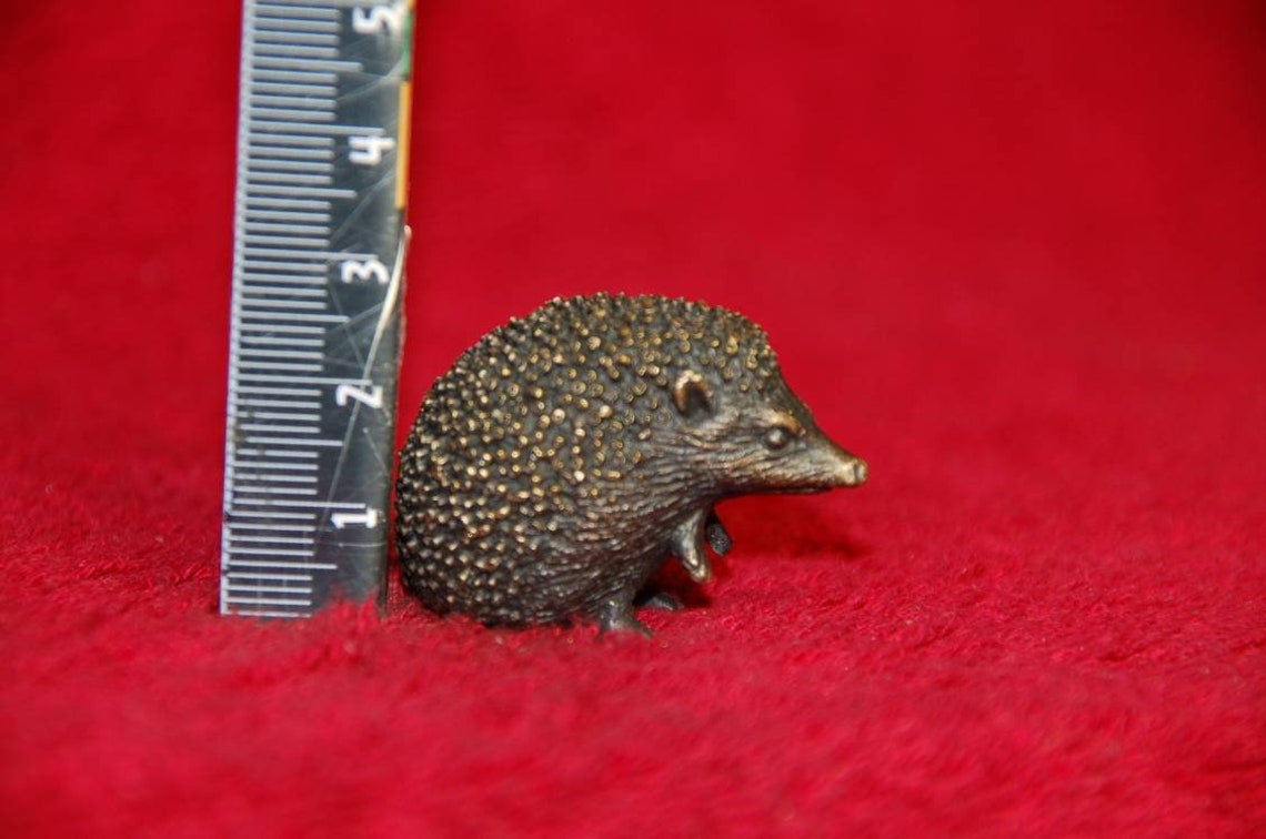 Vintage brass bronze hedgehog figurine art home decor metal Etsy