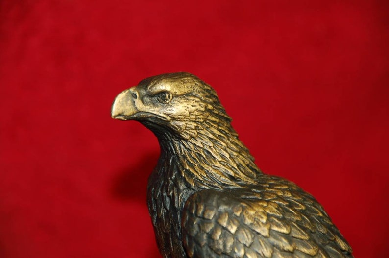 Vintage brass or bronze Eagle figurine exclusive handmade art Etsy