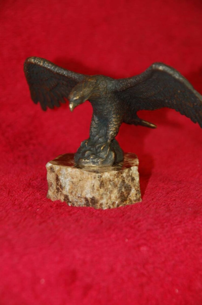 Vintage bronze Eagle figurine handmade art home decor metal Etsy