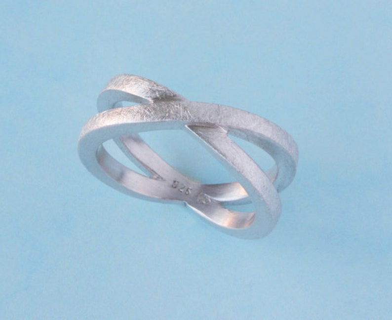 Ring CROSS silver ring,wedding ring,partner ring,Barbara Weiss image 1