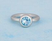 ring TOPAZ,gemstone,silver,light blue,Barbara Weiss