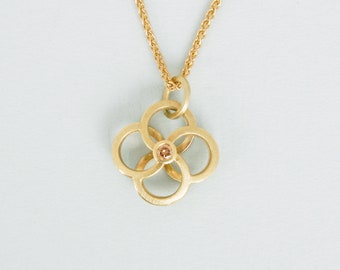 Collier ROSETTE,Or,collier fin,Brillant,Chaîne en or avec pendentif Barbara Weiss