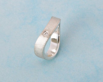 Bague WELLE Brillant Bague en Argent Bague de Proposition Bagues de Mariage Barbara Weiss