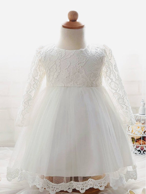 baby girl white wedding dress