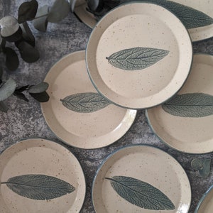 Small ceramic plate, dessert plate, ceramic tableware handmade, pottery plate, gift for plant lovers