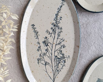 Ceramic dinner plate, oval platter, stoneware tableware, serving platter, earthenware plates