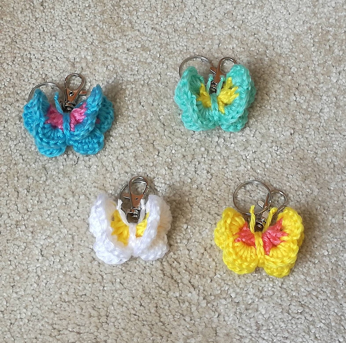 Handmade Crochet Butterfly Keychain/ Keyring Accessory Etsy