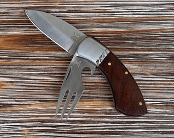Coltello tascabile Gamsjaga GJ14 in legno di noce