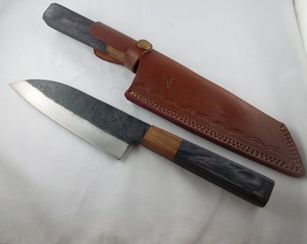 Gamsjaga Kitchen Knife GJK6b Carbon Steel Ash Flamed