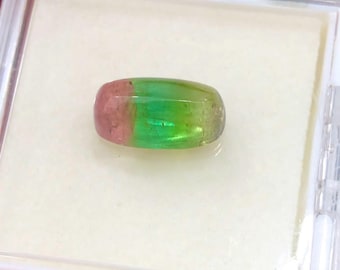 bicolour tourmaline cabochon 6.35 carats natural from Afghanistan