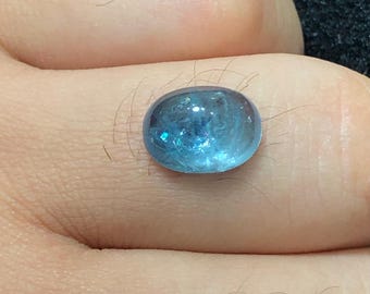 Natural Blue Tourmaline Cabochon from Afghanistan (11.8x8.8x6.1mm)
