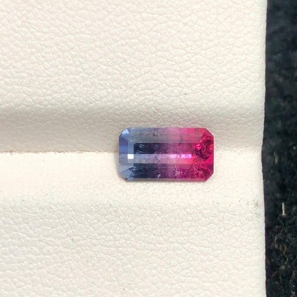 Purple pink bicolour tourmaline faceted from Afghanistan