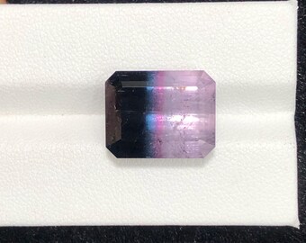 Tourmaline bicolour 15.65 carats natural from kunar mine Afghanistan in fine emerald cutting