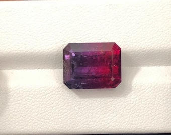Natural Bicolor Tourmaline Gemstone: Purple Red Combination, Afghanistan Origin (13.5x10.8x8mm)