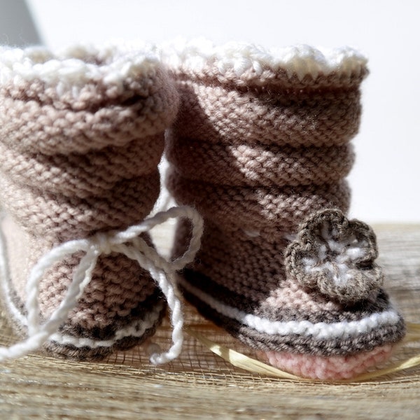 Babyschuhe gestrickt Babystiefel "Sophia"  ღ knitted baby shoes, booties