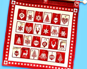Advent calendar in country house style (wall hanging made of fabric)