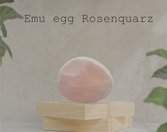 Rosenquarz Emu egg - 84 Gramm, für Meditation und Massage, Geschenk für sie, Geschenk für ihn