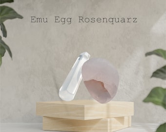 Rosenquarz Emu egg - 38 Gramm, für Meditation und Massage, Geschenk für sie, Geschenk für ihn