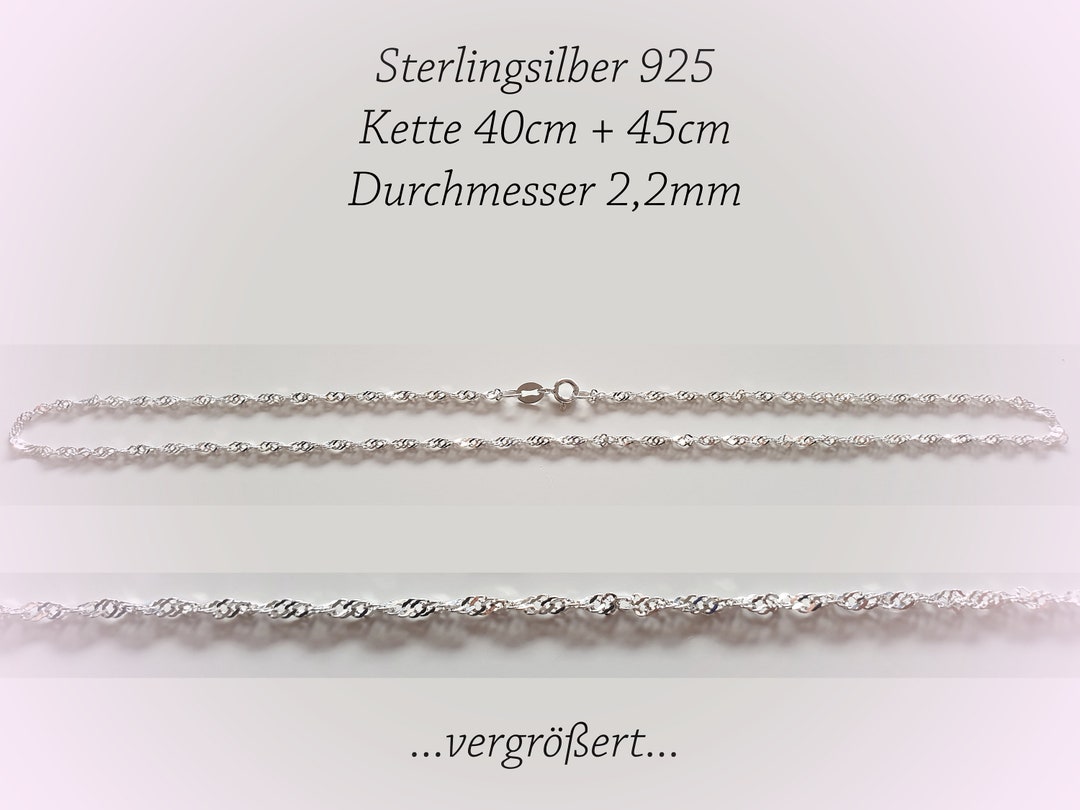 Singapurkette Halskette Breite 2,2 mm - 925 Sterlingsilber Auswahl