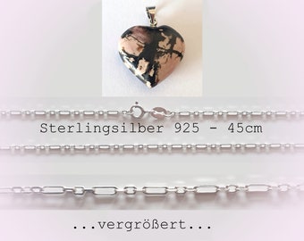 Rhodonit Herzanhänger 20mm x 28mm, auf Wunsch mit 925 Silberkette, Edelstahlkette oder Lederband