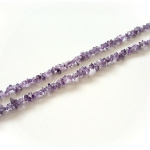 Amethyst chip necklace, 43 cm to 45.5 cm, amethyst jewelry, healing stone jewelry, gemstone jewelry