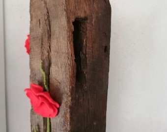 with poppy seed felted half-timbered beam wooden beam oak beam stele decoration decoration wood column