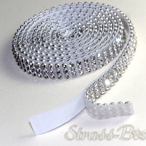 selbstklebendes MESH CRYSTAL 3reihig 1cm Strassband SS08