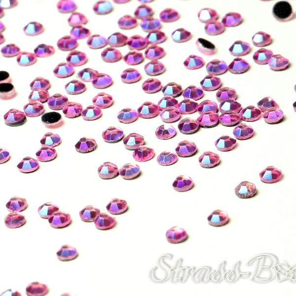 PINK AB  SS10 Hotfix DMC Strass Rosa Irisierend