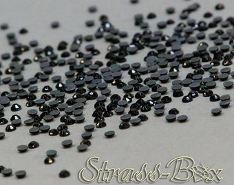 2 Cut AAA JET SS10 Hotfix black rhinestones