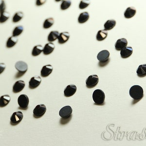 Hoftix Basic HEMATITE SS30 Rhinestones black metallic iron on