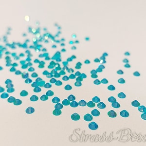 Jelly Caribbean blue AB SS16 NON Hotfix Rhinestones to stick on iridescent 4mm