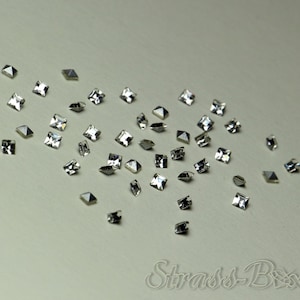 Chaton QUADRATO 2 mm CRISTALLO / Strass in vetro trasparente