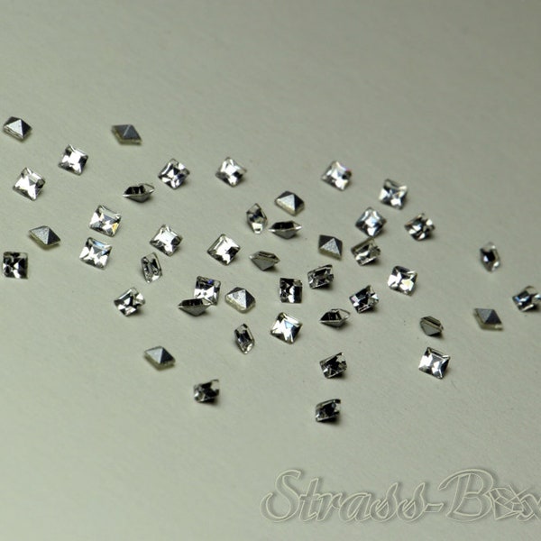 SQUARE Chaton 2 mm CRYSTAL / Strass en verre clair