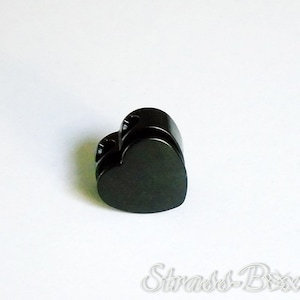 CORDSTOPPER HEART 2 holes in Black Matt