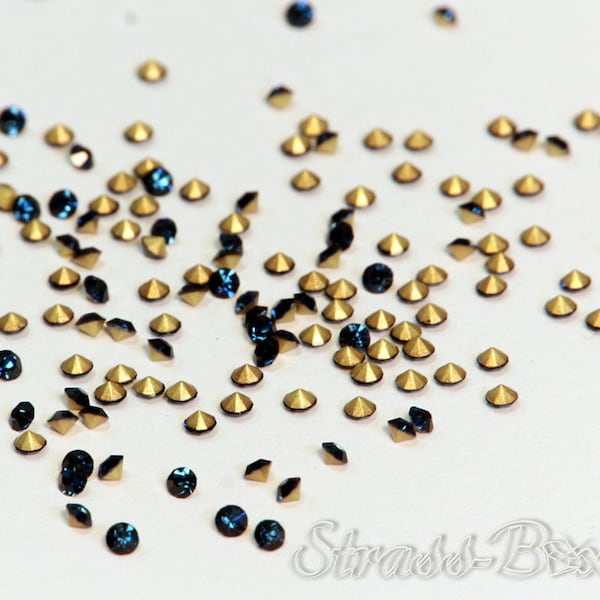 Chaton SS6,5 / PP14 2,0-2,1 mm MONTANA Strass bleu Strass en verre Strass