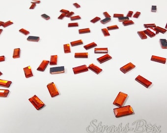 Hotfix RECTANGLE 2x4mm Hyazinth Orange rhinestones