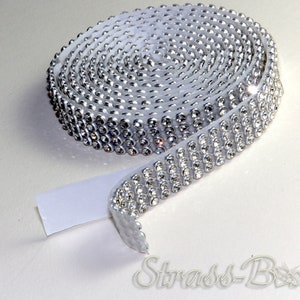 selbstklebend MESH CRYSTAL 4reihig 13mm Strassband SS08