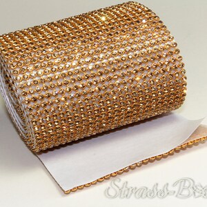 selbstkl. MESH LIGHT Colorado TOPAZ 24reihig 78mm Strassband SS08 gold
