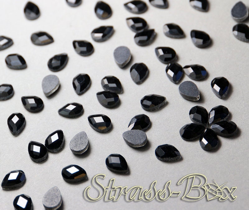 Jet Strass Rhinestones Iron On Hotfix Loose Beads – Flatback Crystals For Crafts
