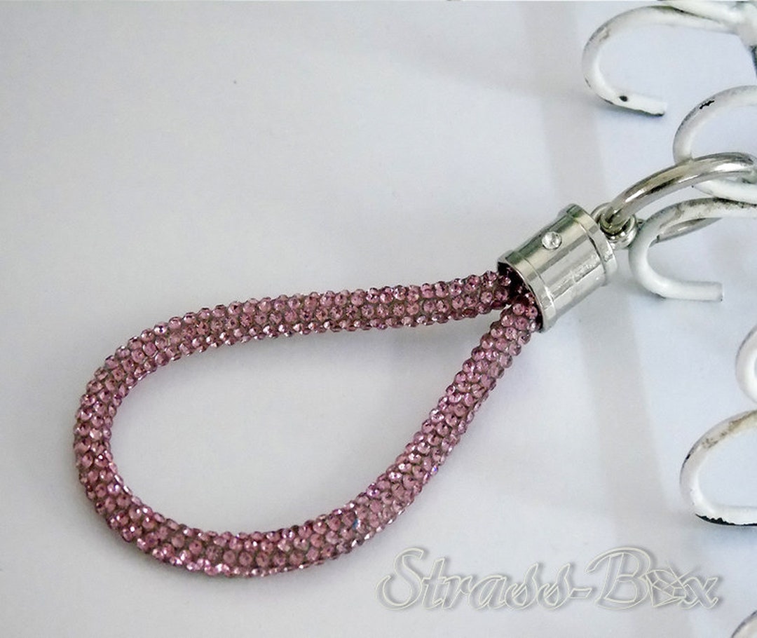 Loop Rope Through Key Ring Keyring ROSE in LOOP 20cm / Rhinestone Rope - Etsy Canada