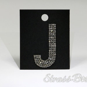 Hotfix Chaton Buchstaben / J / Glitzer Patches zum Aufbügeln Crystal