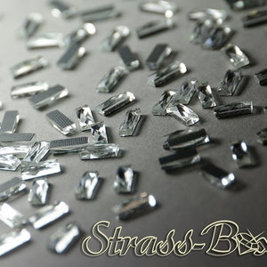 RECTANGLE 3x8 mm CRYSTAL Hotfix clear rhinestones
