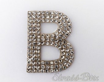 Self Adhesive Letters Chaton / B / Glitter Stick On Patches Crystal