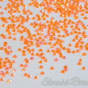 Jelly ORANGE AB SS10 NON Hotfix Rhinestones to stick on iridescent 3mm