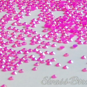 Jelly PINK AB SS10 NON Hotfix Rhinestones to stick on iridescent 3mm