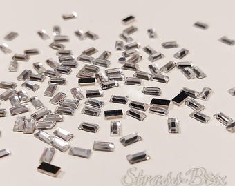 RECTANGLE 2x4mm CRYSTAL Hotfix Orange rhinestones