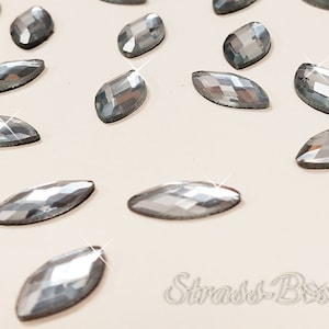 ELIPSE 8 x 16mm CRYSTAL Hotfix Strasssteine Klar