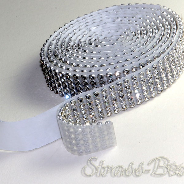 selbstklebend MESH CRYSTAL 5reihig 16mm Strassband SS08